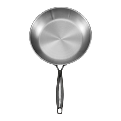 Tri-Ply Stainless Steel Frying Pan, 3 Pcs Set (8, 10, 12 in), Cooking Skillet with Heat-Resistant Handle, Chef's Kitchen Cookware, Oven, Gas, Electric, Induction, Dishwasher Compatible, Silver