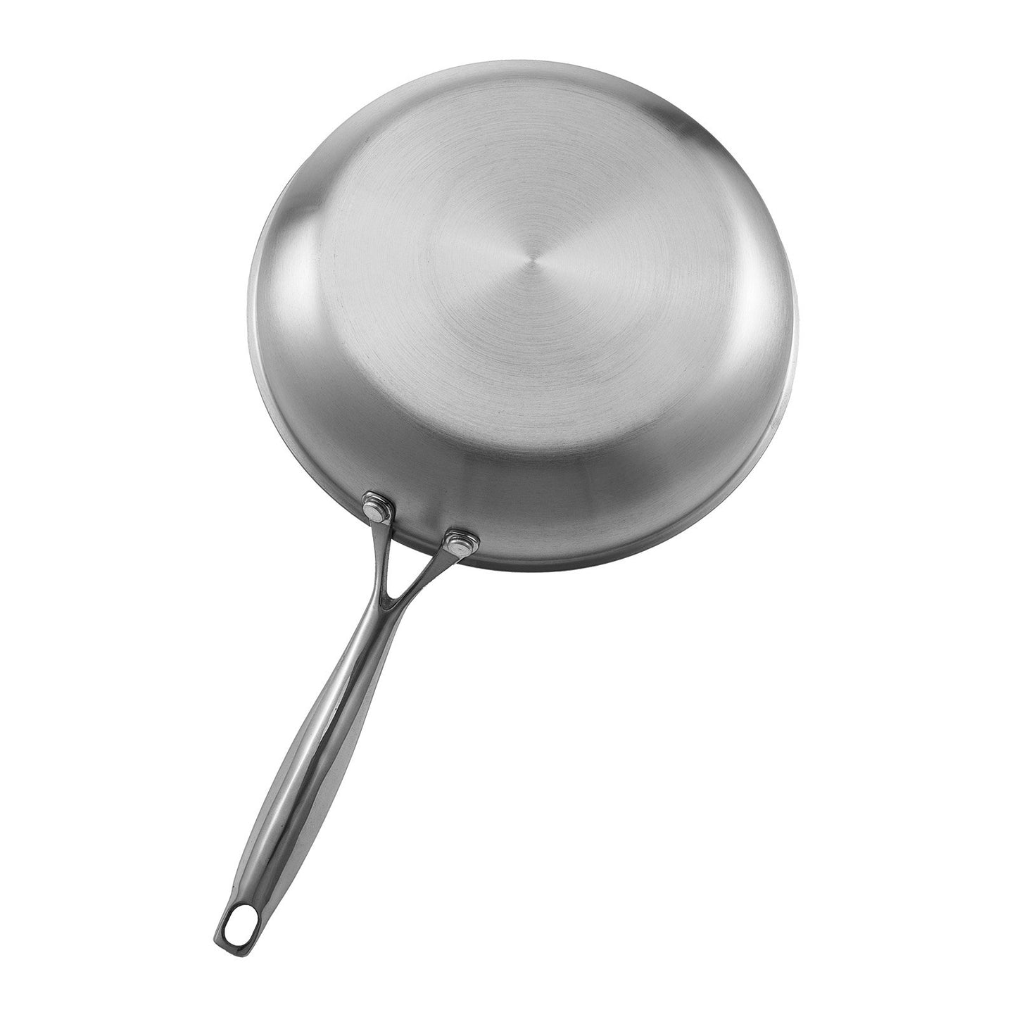 Tri-Ply Stainless Steel Frying Pan, 3 Pcs Set (8, 10, 12 in), Cooking Skillet with Heat-Resistant Handle, Chef's Kitchen Cookware, Oven, Gas, Electric, Induction, Dishwasher Compatible, Silver