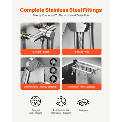 86.4 cm stainless steel dog grooming tub with steps, faucet, left door | EU