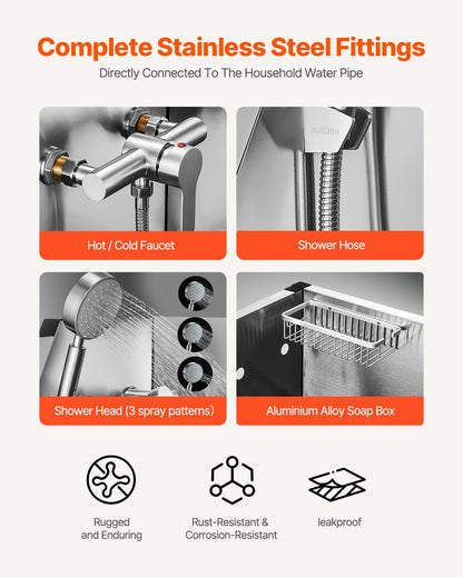 34 Inch Stainless Steel Dog Washing Station, Pet Grooming Tub with Hot & Cold Faucet, Showerhead, Home Wash Sink, Fits Small Cats and Dogs, Non-Slip Stairs (Left Door)