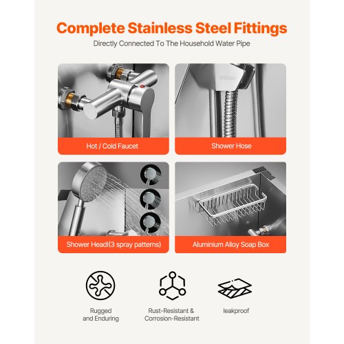 96,5 cm Edelstahl-Hundepflegewanne mit Stufen, Wasserhahn, linke Tür