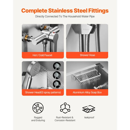 96,5 cm Edelstahl-Hundepflegewanne mit Stufen, Wasserhahn, linke Tür