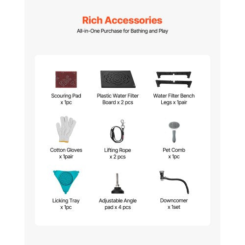 127 cm badkar för hundtrimning i rostfritt stål med ramp och duschmunstycke |  EU