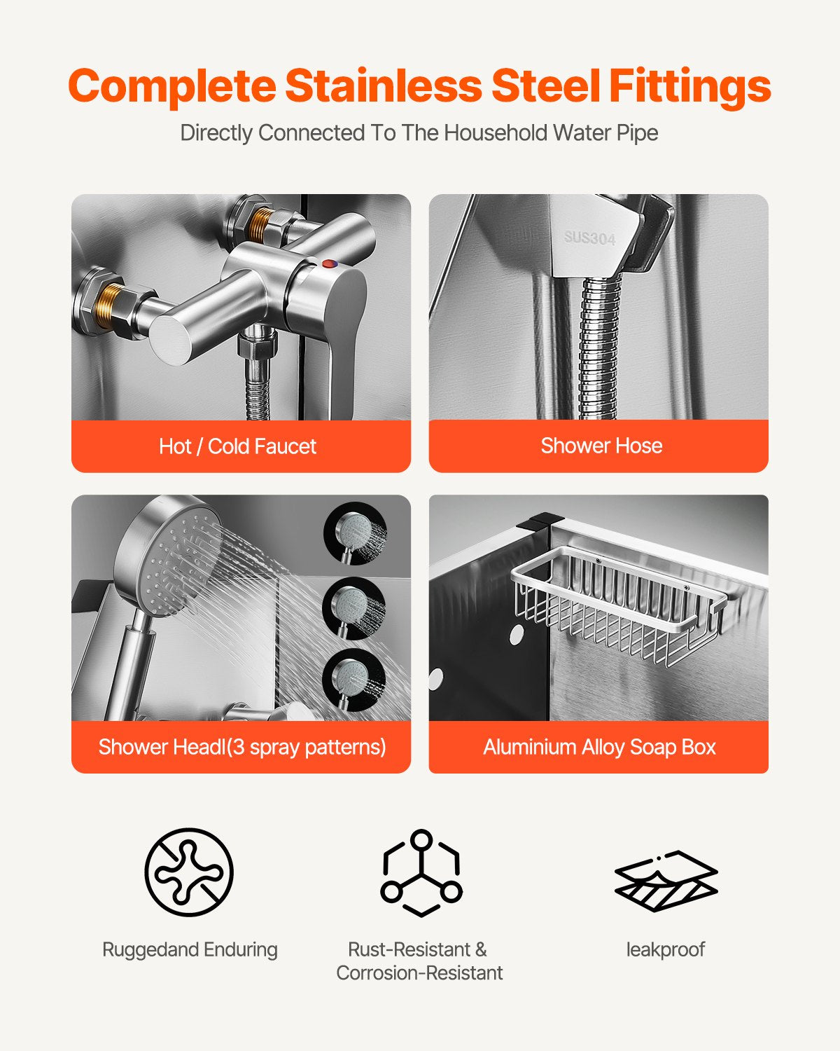 Stainless Steel Dog Washing Station, 50 inch Pet Grooming Tub w/ Stairs, PE Water Filter Board, Faucet & Showerhead & Soap Holder Dog Bathtub for Large & Medium & Small Pets (Left Door)