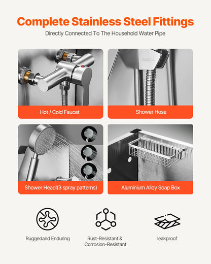 Stainless Steel Dog Washing Station, 50 inch Pet Grooming Tub w/ Stairs, PE Water Filter Board, Faucet & Showerhead & Soap Holder Dog Bathtub for Large & Medium & Small Pets (Left Door)