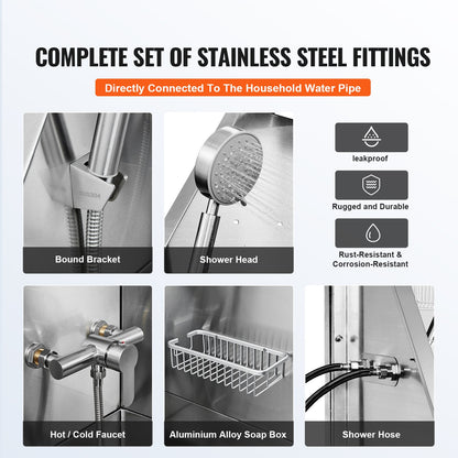 1.57M Pet Dog Bathing Station with Ramp, Professional Stainless Steel Dog Grooming Bathtub with Soap Box, Faucet, Rich Accessories, Bathtub for Large, Medium, Small Pets, Home Wash Basin (Right)