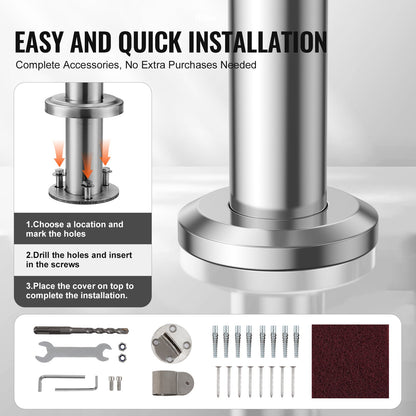 39,4 tum 100 cm ledstänger för utomhustrappor för verandadäck rostfritt stål