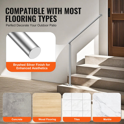 39,4 tum 100 cm ledstänger för utomhustrappor för verandadäck rostfritt stål