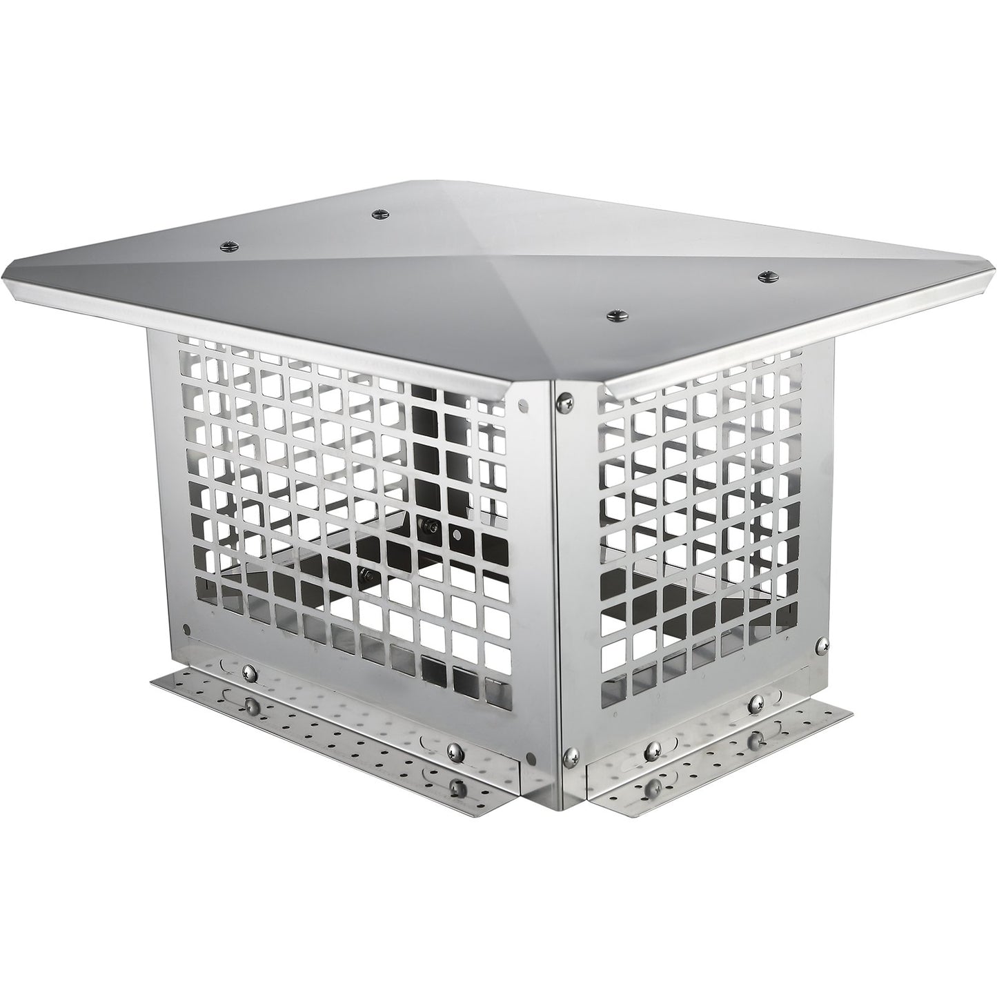 Chimney cap 330.2 x 228.6 mm, 304 stainless steel chimney cap, not easy to collapse &amp; practical accessories &amp; easy installation, fits mesh duct caps outside clay pipe shingles, silver