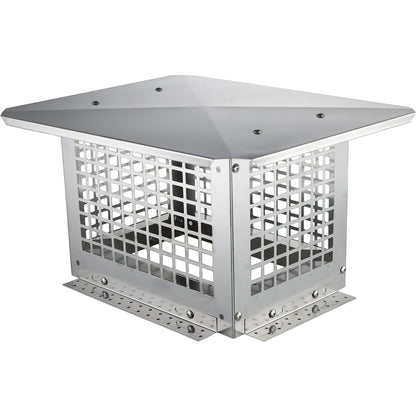 Chimney cap 330.2 x 228.6 mm, 304 stainless steel chimney cap, not easy to collapse &amp; practical accessories &amp; easy installation, fits mesh duct caps outside clay pipe shingles, silver