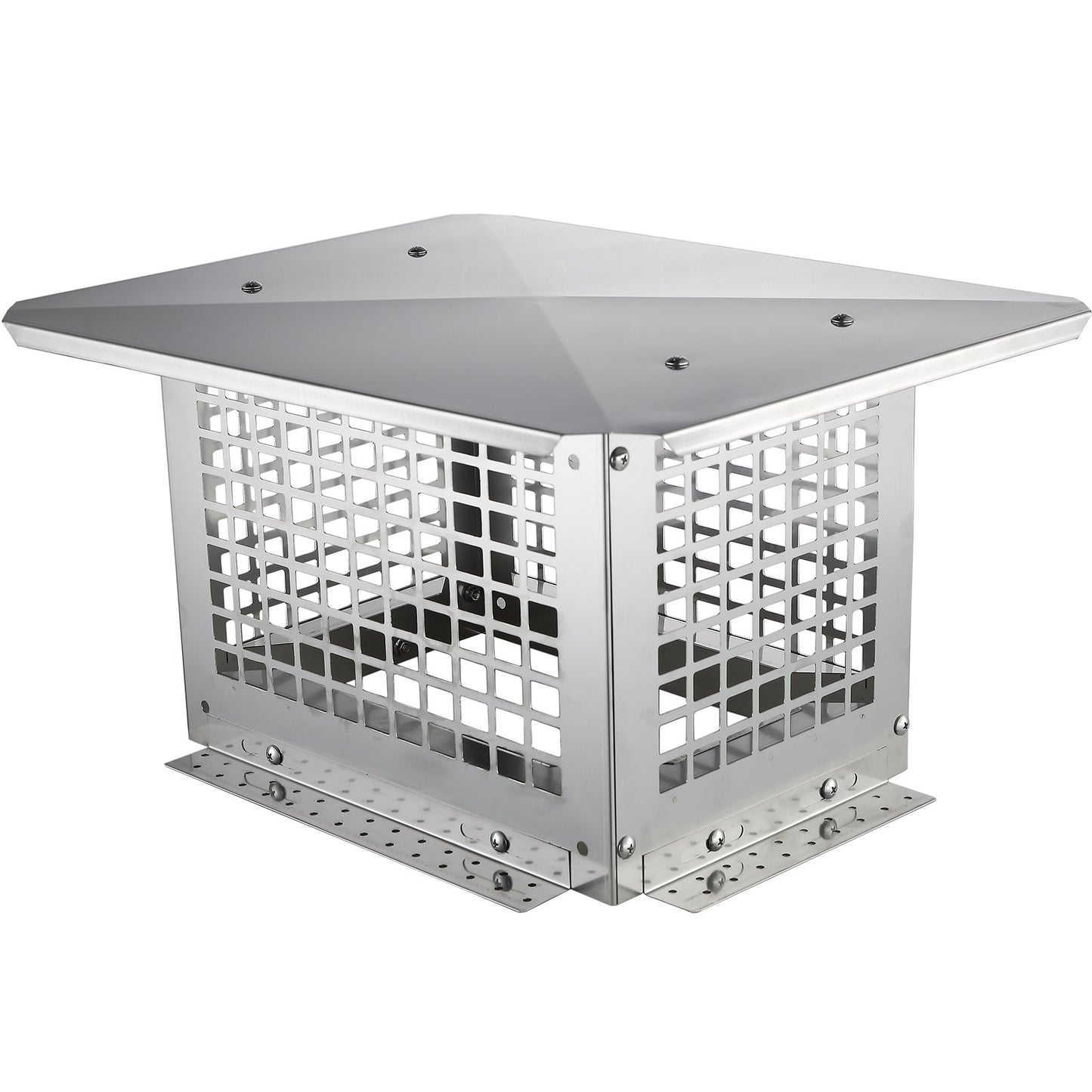 Chimney cap 330.2 x 228.6 mm, 304 stainless steel chimney cap, not easy to collapse &amp; practical accessories &amp; easy installation, fits mesh duct caps outside clay pipe shingles, silver
