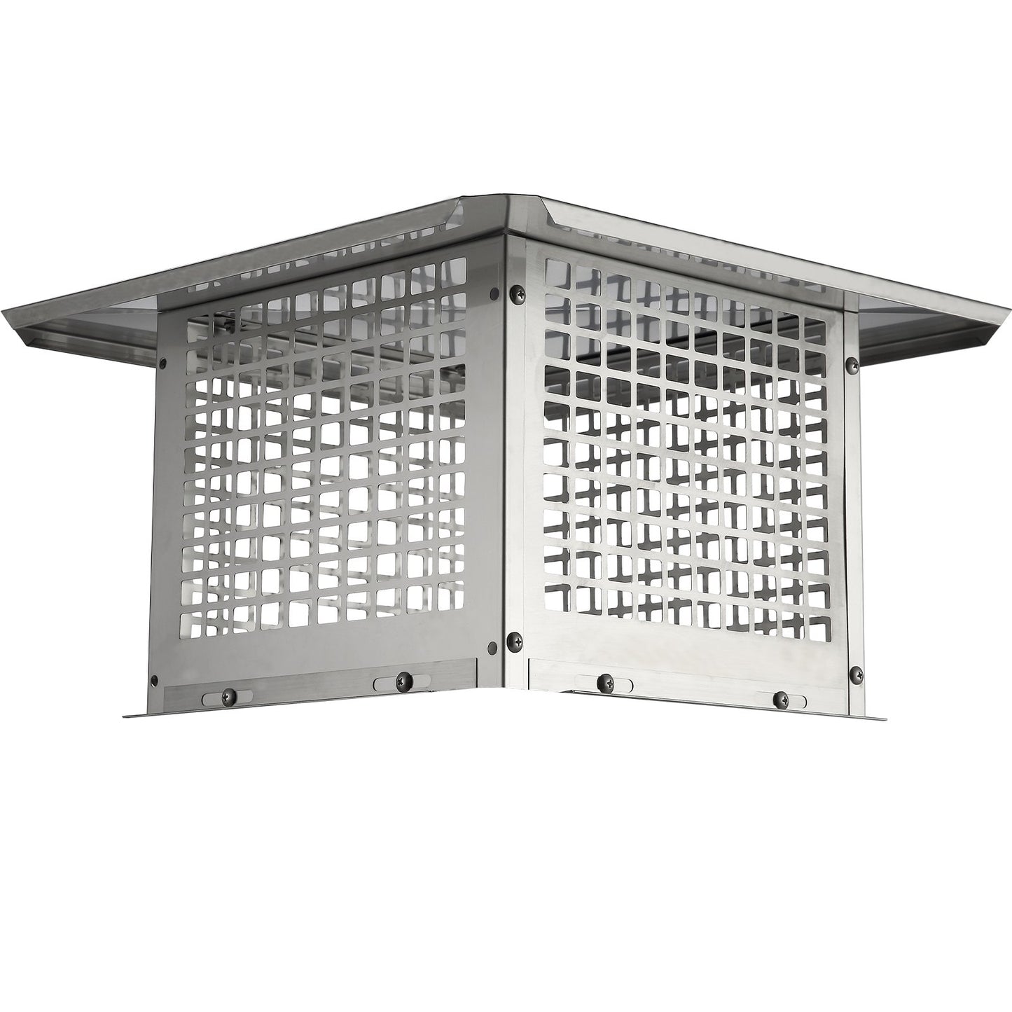 Chimney cap 304.8 x 304.8 mm, 304 stainless steel chimney cap, not easy to collapse &amp; practical accessories &amp; easy installation, fits mesh chimney cover outside clay smoke pipe, silver