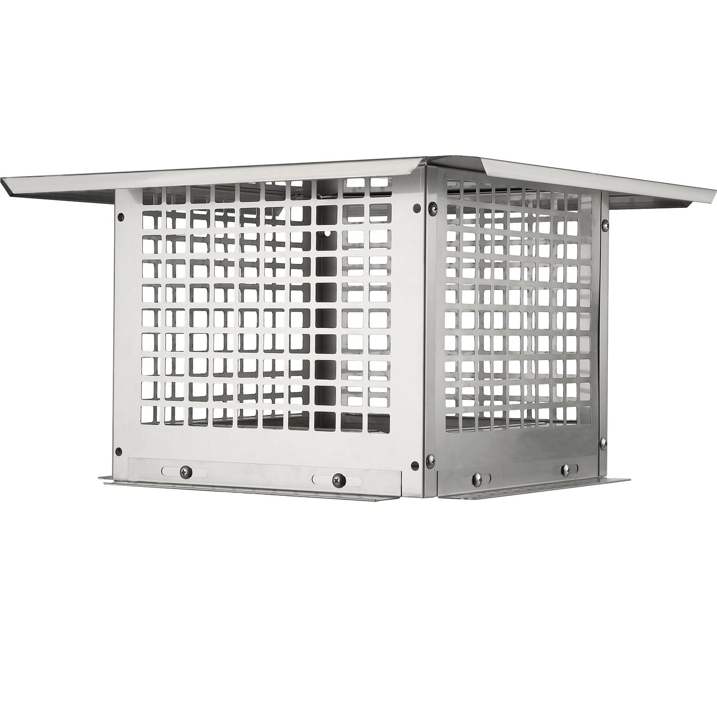 Chimney cap 304.8 x 304.8 mm, 304 stainless steel chimney cap, not easy to collapse &amp; practical accessories &amp; easy installation, fits mesh chimney cover outside clay smoke pipe, silver