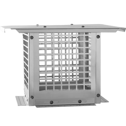 Chimney cap 228.6 x 228.6 mm, 304 stainless steel chimney cap, not easy to collapse &amp; practical accessories &amp; easy installation, fits mesh chimney cover outside clay smoke pipe, silver