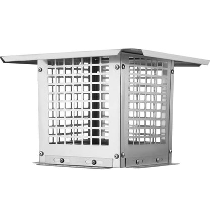 Chimney cap 228.6 x 228.6 mm, 304 stainless steel chimney cap, not easy to collapse &amp; practical accessories &amp; easy installation, fits mesh chimney cover outside clay smoke pipe, silver