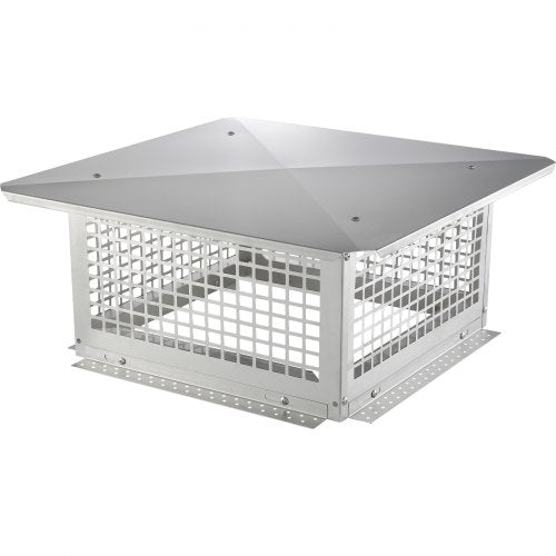 Chimney Cap, 17 x 17 inch, 304 Stainless Steel Fireplace Chimney Cover, Not Easily Toppled & Practical Accessories & Easy Installation, Fits Mesh Flue Covers Outside Clay Flue Shingles, Silver