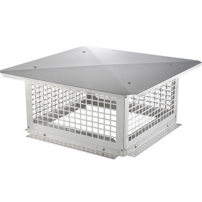 Chimney cap, 431.8x431.8 mm, 304 stainless steel chimney cap, not easy to collapse &amp; practical accessories &amp; easy installation, fits mesh chimney cover outside clay smoke pipe, silver