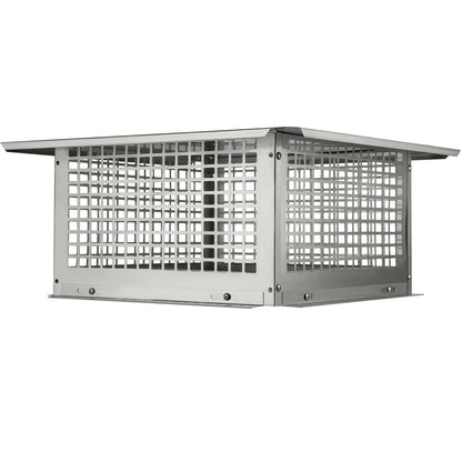 Chimney cap, 431.8x431.8 mm, 304 stainless steel chimney cap, not easy to collapse &amp; practical accessories &amp; easy installation, fits mesh chimney cover outside clay smoke pipe, silver