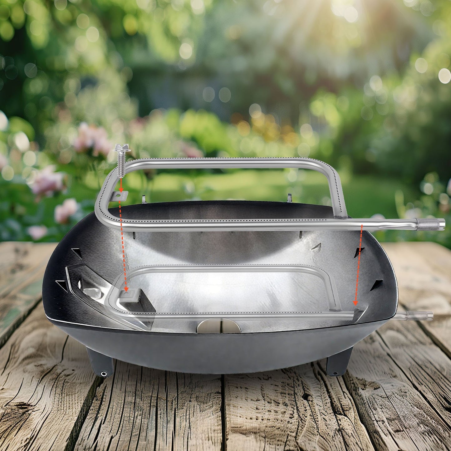 Grill Burner Tube for Weber Q200, Q220, Q2000, Q2200, Q2400, 20.5 inch 304 Stainless Steel Tube Burner for Weber 396000, 396001, 396002, 566002, 53060001, Replacement Part 60041, 69956, 41862