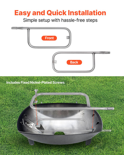 Grill Burner Tube for Weber Q200, Q220, Q2000, Q2200, Q2400, 20.5 inch 304 Stainless Steel Tube Burner for Weber 396000, 396001, 396002, 566002, 53060001, Replacement Part 60041, 69956, 41862