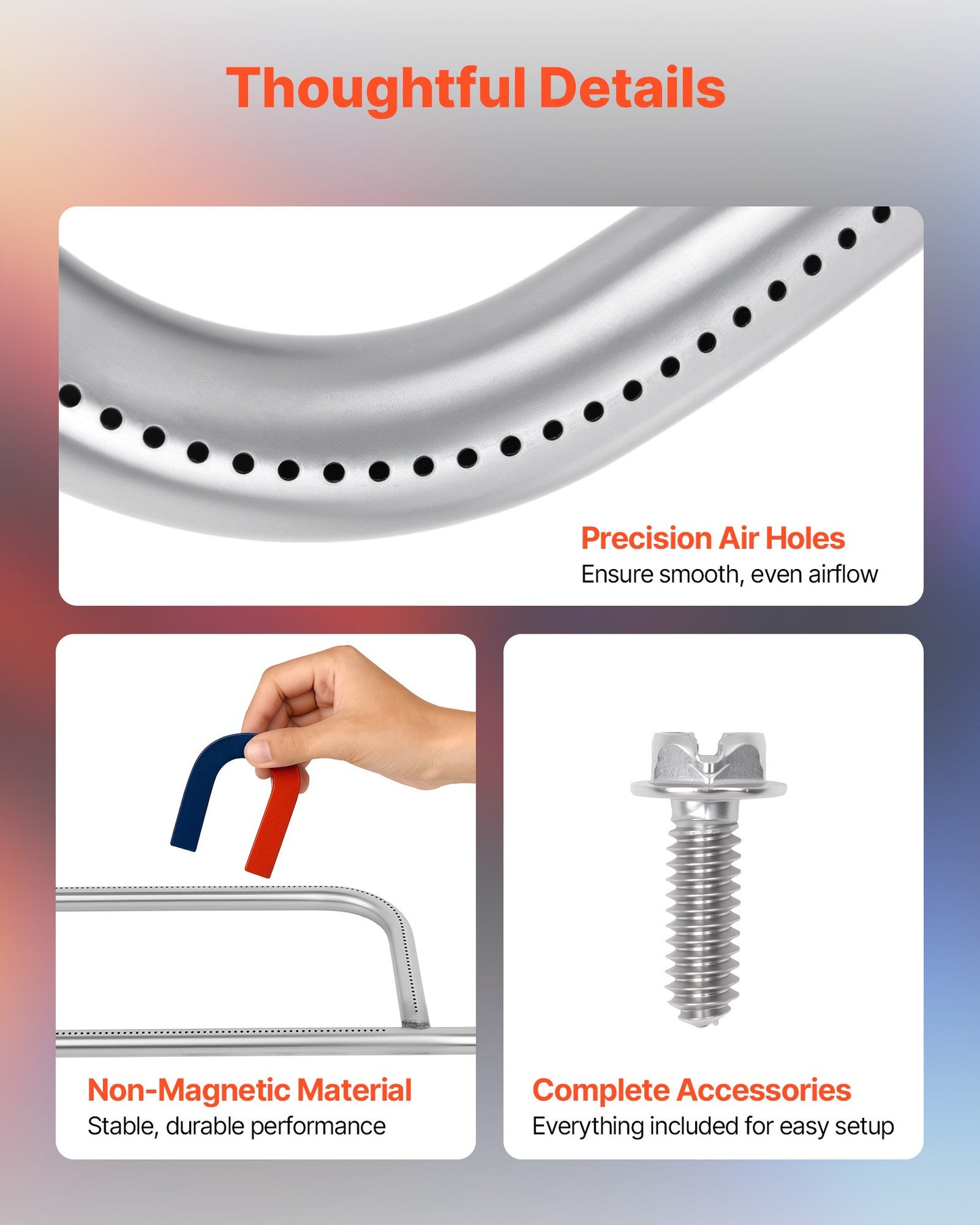 Grill Burner Tube for Weber Q200, Q220, Q2000, Q2200, Q2400, 20.5 inch 304 Stainless Steel Tube Burner for Weber 396000, 396001, 396002, 566002, 53060001, Replacement Part 60041, 69956, 41862