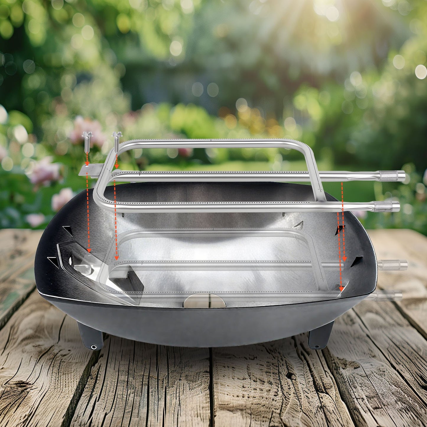 Grill Burner Tube for Weber Q3200, Q300 (2013 & earlier), Q320, Q3000 (2014 & newer), 23.75 inch 304 Stainless Steel Tube Burner for Weber 404341, 57060001, 586002, Replacement Part 60036, 80385