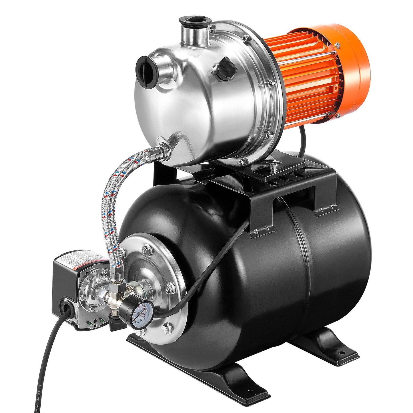 1,6 PS Flachbrunnenpumpe mit Druckbehälter 1320 GPH Bewässerungs-Druckerhöhungspumpe