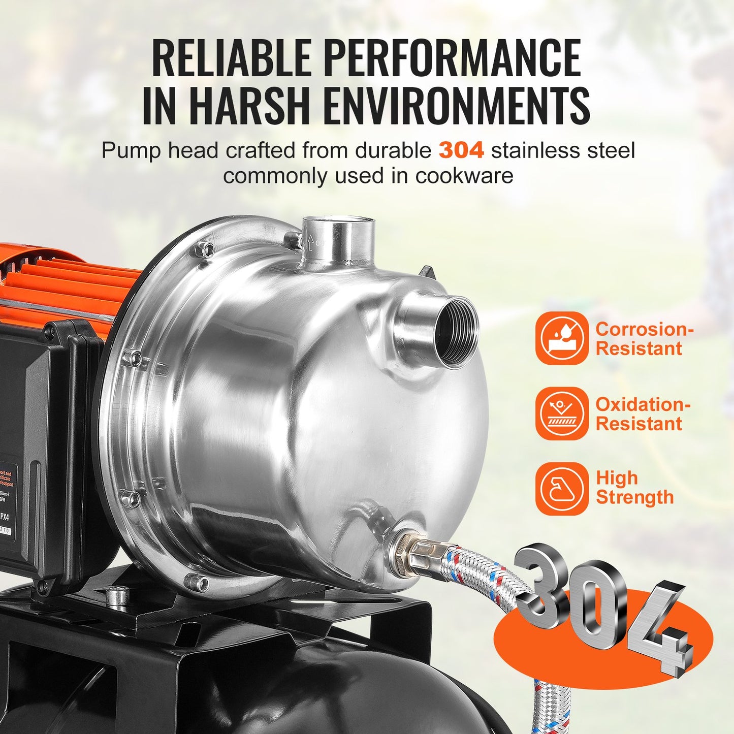 1HP Shallow Well Pump med trycktank 1000GPH bevattningsförstärkningspump