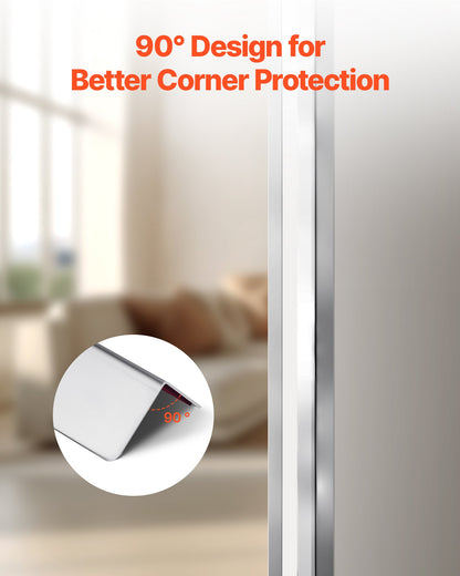 Stainless Steel Wall Corner Protector, 2 x 2 x 48 inch, 10 Pack Metal Corner Guards, 304 Stainless Steel Edge Trim 90-Degree Angle for Home,Office,Commercial Wall Protection, with 3m Tape