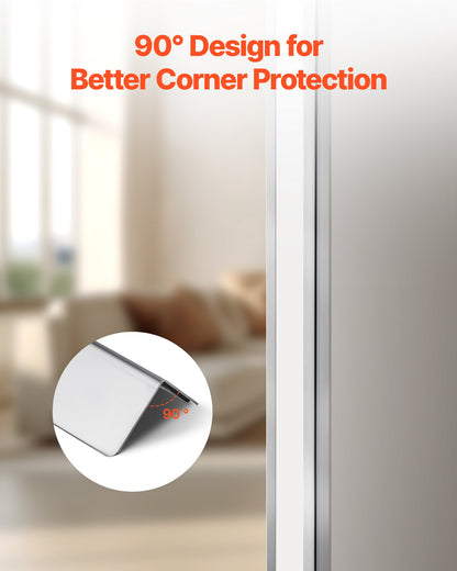 Stainless Steel Wall Corner Protector, 1.5 x 1.5 x 96 inch, 10 Pack Metal Corner Guards, 304 Stainless Steel Edge Trim 90-Degree Angle for Home,Office,Commercial Wall Protection, with 3m Tape