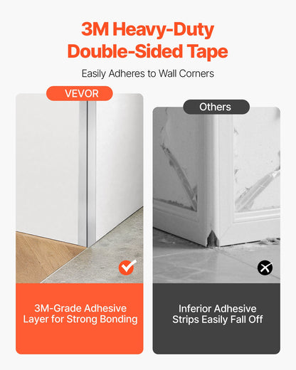 Stainless Steel Wall Corner Protector, 1.5 x 1.5 x 96 inch, 10 Pack Metal Corner Guards, 304 Stainless Steel Edge Trim 90-Degree Angle for Home,Office,Commercial Wall Protection, with 3m Tape
