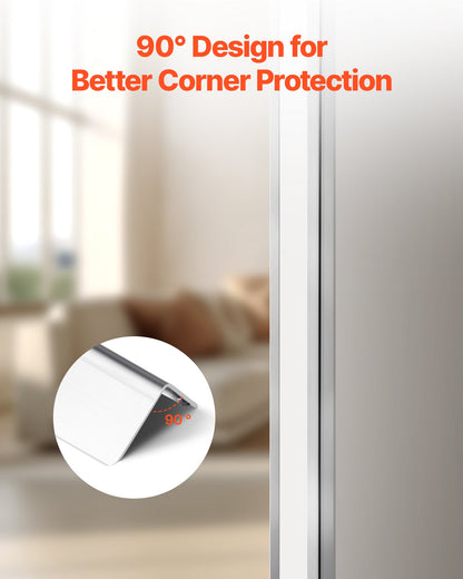 Stainless Steel Wall Corner Protector, 1 x 1 x 48 inch, 10 Pack Metal Corner Guards, 304 Stainless Steel Edge Trim 90-Degree Angle for Home,Office,Commercial Wall Protection, with 3m Tape