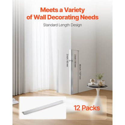 Vägghörnskydd i aluminiumlegering 50x50x1217mm 12-pack med 3M-tejp |  EU