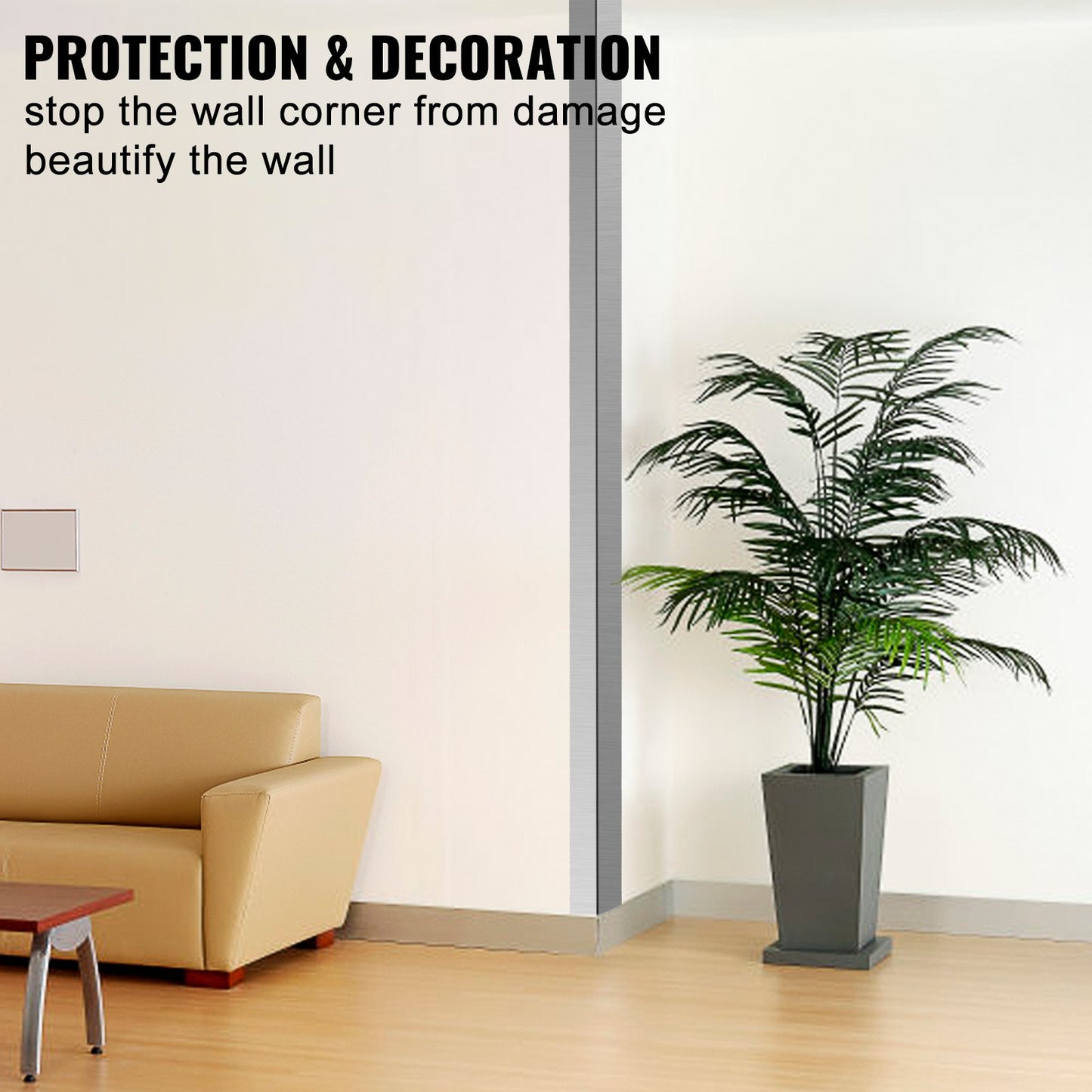 Stainless Steel Corner Guards 2 x 2 x 48 inch Metal Wall Corner Protector Pack of 20 Corner Guards 20 Ga 304 Stainless Corner Guard with 90-Degree Angle for Wall Protection and Decoration