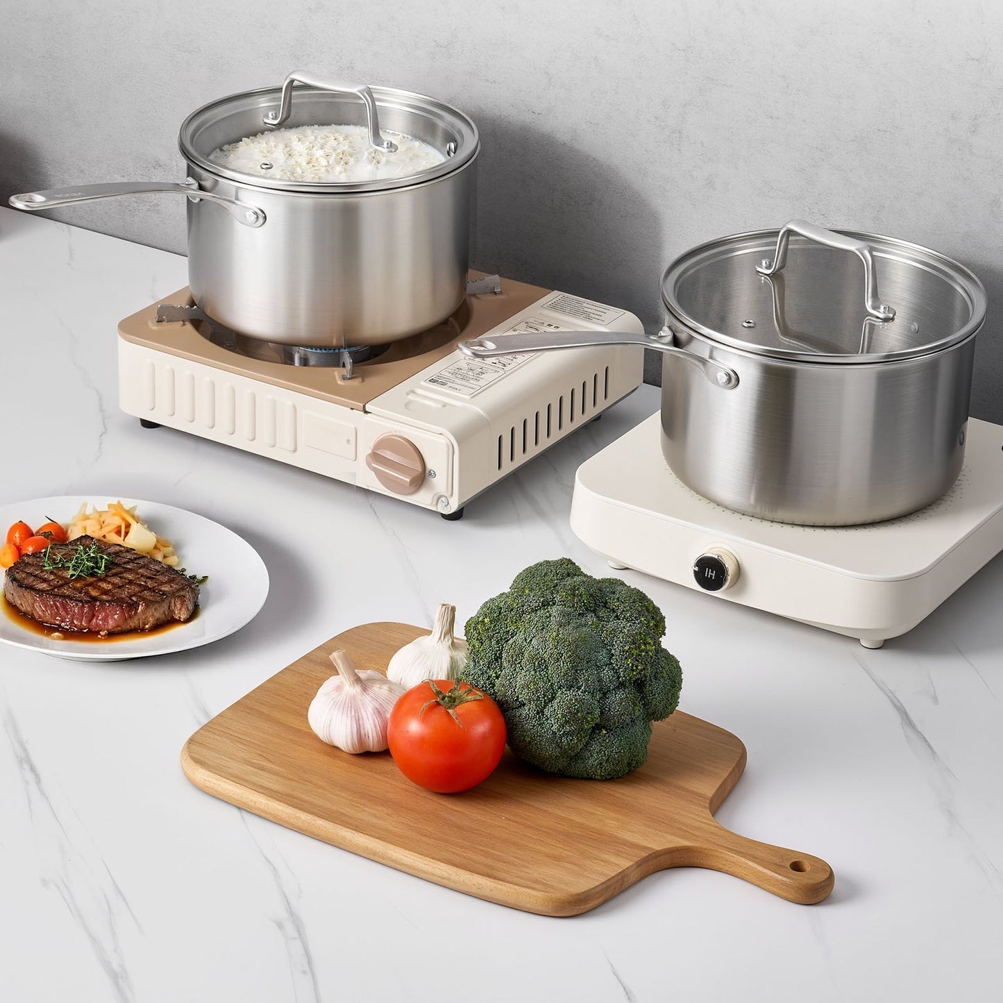 4 QT Saucepan, Stainless Steel Saucepan with Glass Lid, Multipurpose Nonstick Stainless Steel Small Cooking Sauce Pot with Ergonomic Handle, Friendly for Oven, Dishwasher, Induction Cooker