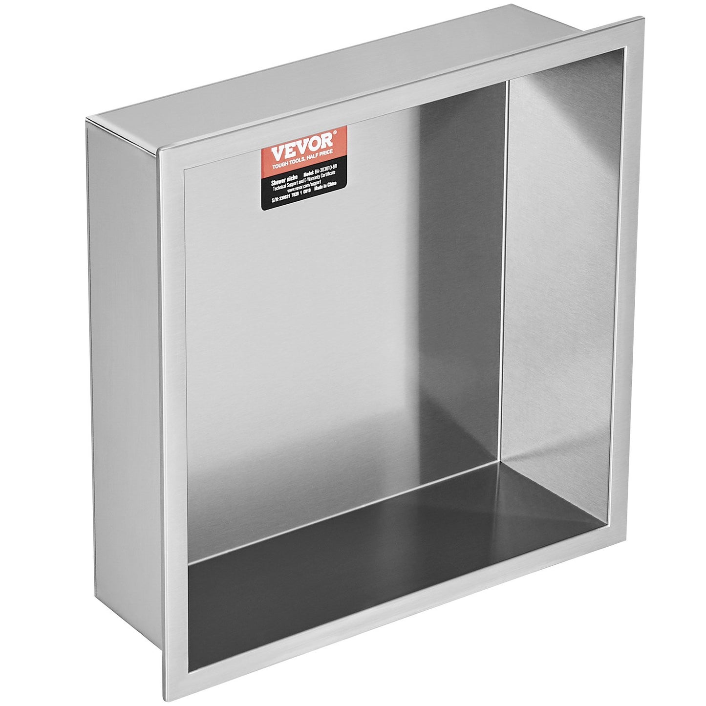 13"x13" No Tile Shower Niche 304 Stainless Steel, Wall-Inserted Niche Recessed Double Shelves, Sealed Waterproof Rust-Resistant Modern Niche for Shower Bathroom Soap Storage, Silver
