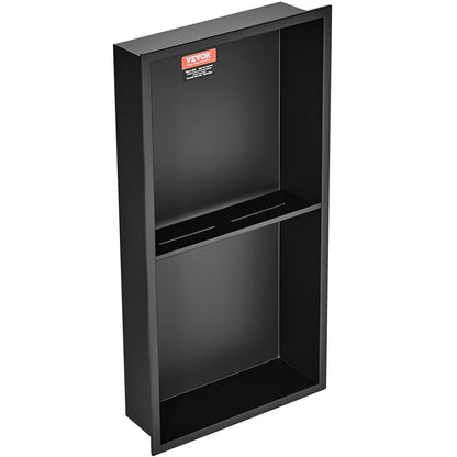 33,02 x 63,5 cm, keine Fliesen-Duschnische aus Edelstahl 304, Wandmontage, Nische mit versenkten Doppelregalen, wasserdicht versiegelt, rostbeständig, moderne Nische für Dusche oder Seifenaufbewahrung im Badezimmer