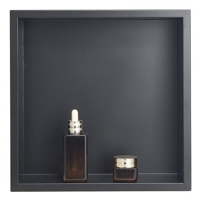Shower Niche, 13 x 13 x 4 inch Recessed Wall Niche, Heavy-duty Stainless Steel Modern Soap & Shampoo Storage Organizer, Sealed Waterproof, Durable & Easy to Install,Black for Bathroom