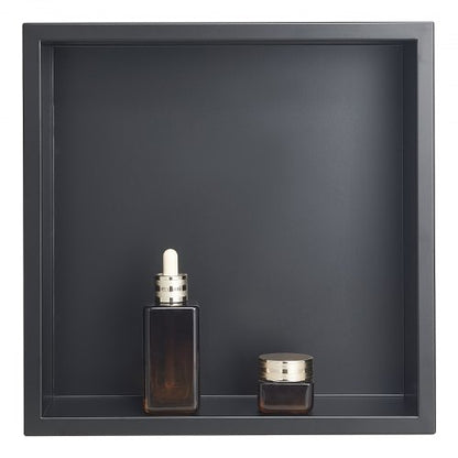 Duschnisch 33,0 x 33,0 x 10,2 cm Infälld vägghylla rostfritt stål svart