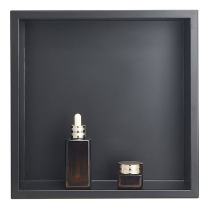Shower Niche, 13 x 13 x 4 inch Recessed Wall Niche, Heavy-duty Stainless Steel Modern Soap & Shampoo Storage Organizer, Sealed Waterproof, Durable & Easy to Install,Black for Bathroom
