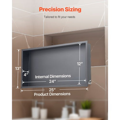 Duschnische 33,0x63,5x10,2cm Wandeinbauregal aus Edelstahl
