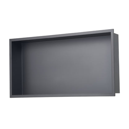 Shower Niche, 13 x 25 x 4 inch Recessed Wall Niche, Heavy-duty Stainless Steel Modern Soap & Shampoo Storage Organizer, Sealed Waterproof, Durable & Easy to Install,Black for Bathroom