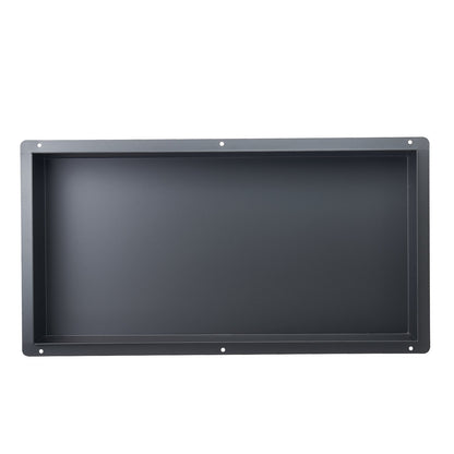 Shower Niche, 13 x 25 x 4 inch Frameless Recessed Wall Niche, Heavy-duty Stainless Steel Modern Shampoo Storage Organizer, Sealed Waterproof, Durable & Easy to Install, Black for Bathroom