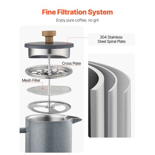 French Press coffee maker 1L stainless steel French Press black | EU