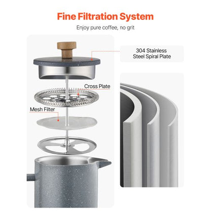 French Press coffee maker 1L stainless steel French Press black | EU