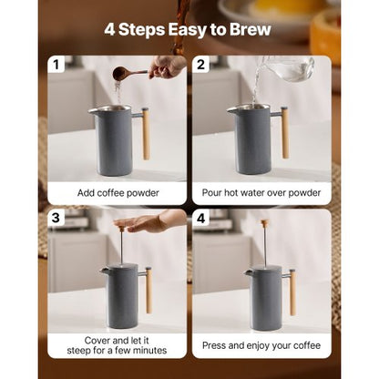 French Press coffee maker 1L stainless steel French Press black | EU