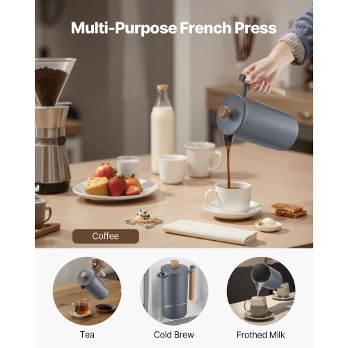 French Press coffee maker 1L stainless steel French Press black | EU