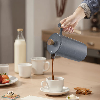 French Press Coffee Maker, 34 Ounce 1 Liter Stainless Steel Coffee Press Tea Maker with Filter, Large Double Wall Insulated French Presses Cold Brew for Camping Travel Home Kitchen, Black