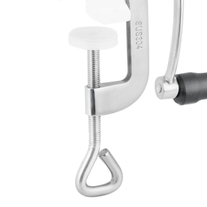 Manuell köttkvarn, 304 handköttkvarn i rostfritt stål med stålbordsklämma, köttfärskorvmaskin och 2 skärplattor, kaktillbehör, korvrör för nötpepparsvampkaka