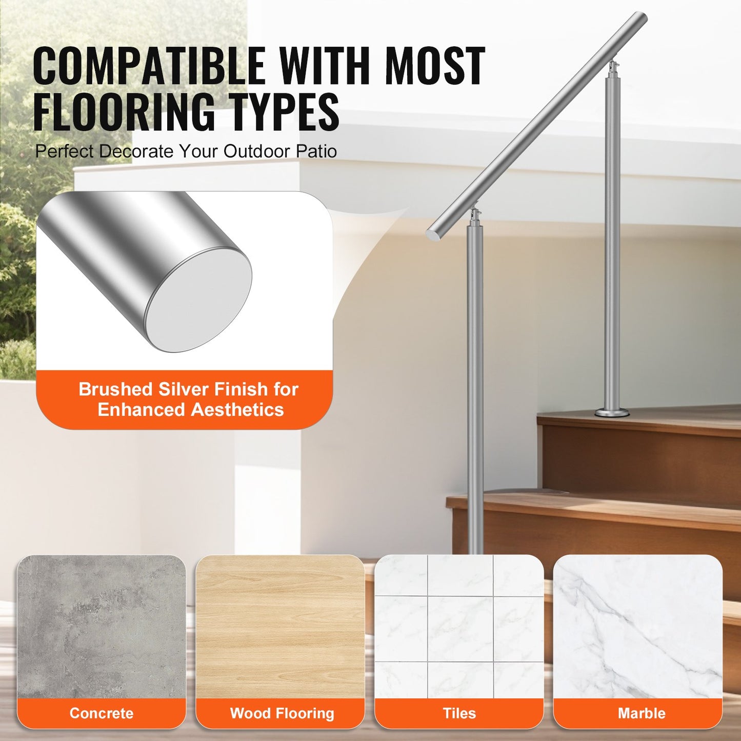 39,4 tum / 100 cm ledstänger för utomhustrappor Trappa veranda däck Senior